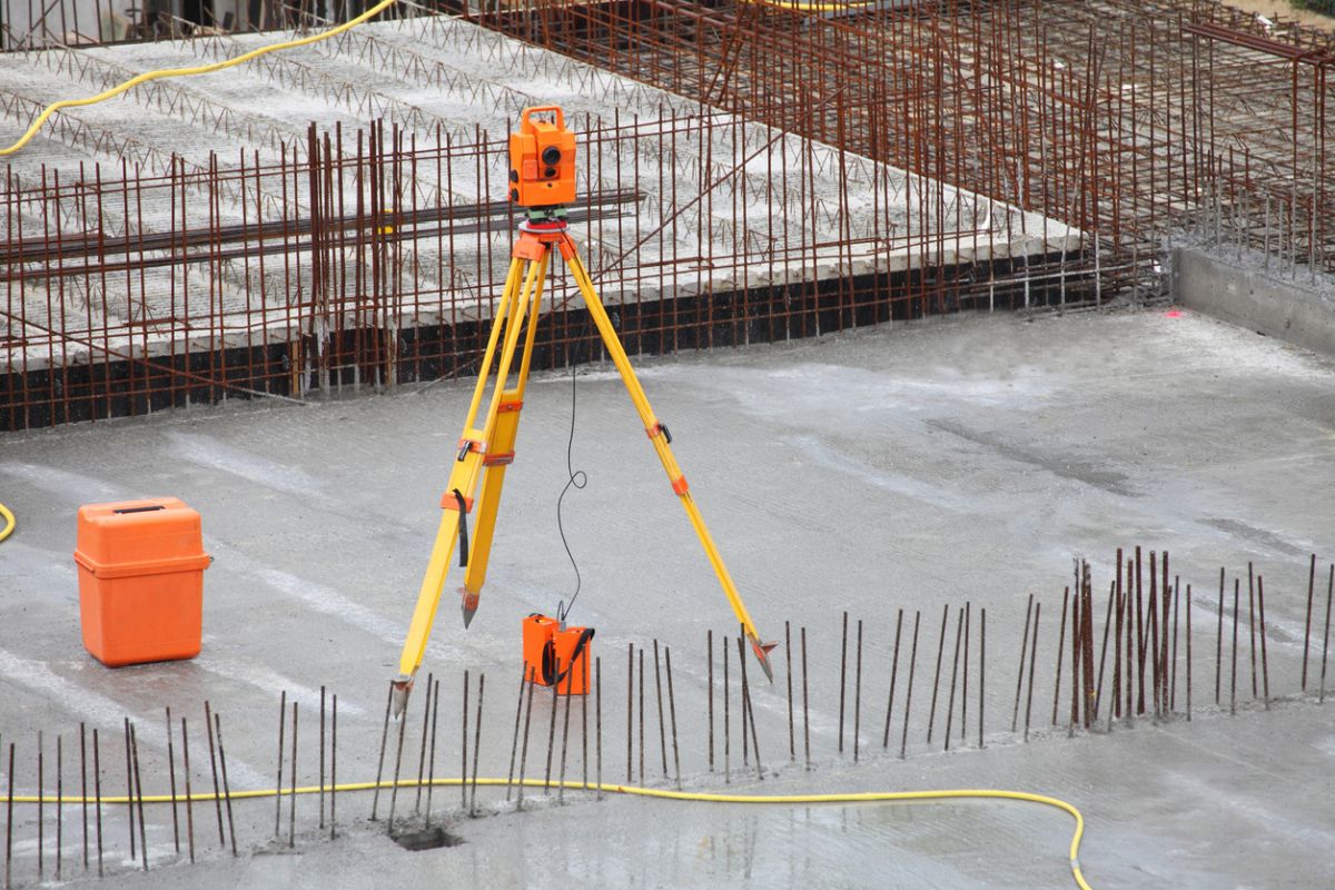 equipment theodolite tool at construction site